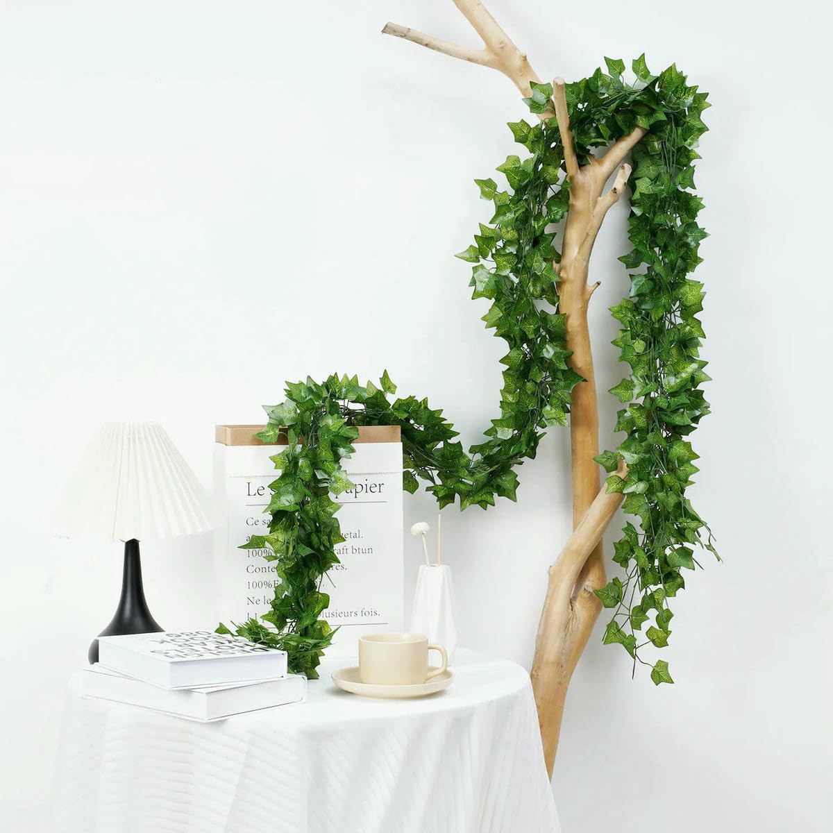 1Pc 200Cm Green Vine Silk Artificial Ivy Hanging Leaf Garland Plant Creeper Leaf Home Wedding Garden Bathroom Decoration-T06