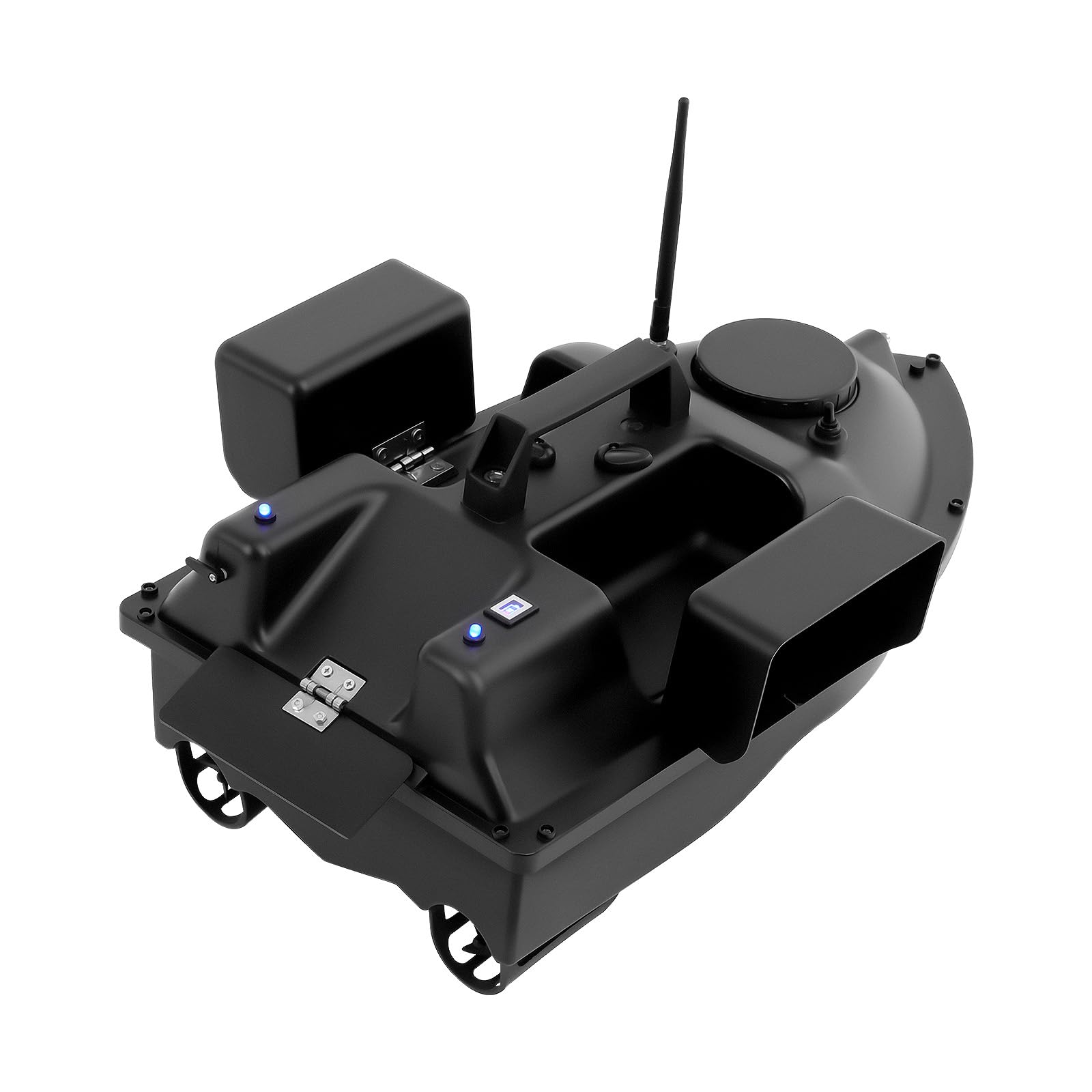 Barca da pesca radiocomandata da 500 m, con luce LED, carico da 2 kg, batteria da 5200 mAh, Cruise Control, ABS Bait Boat per pesca notturna, pesca alla carpa, fiume, nero