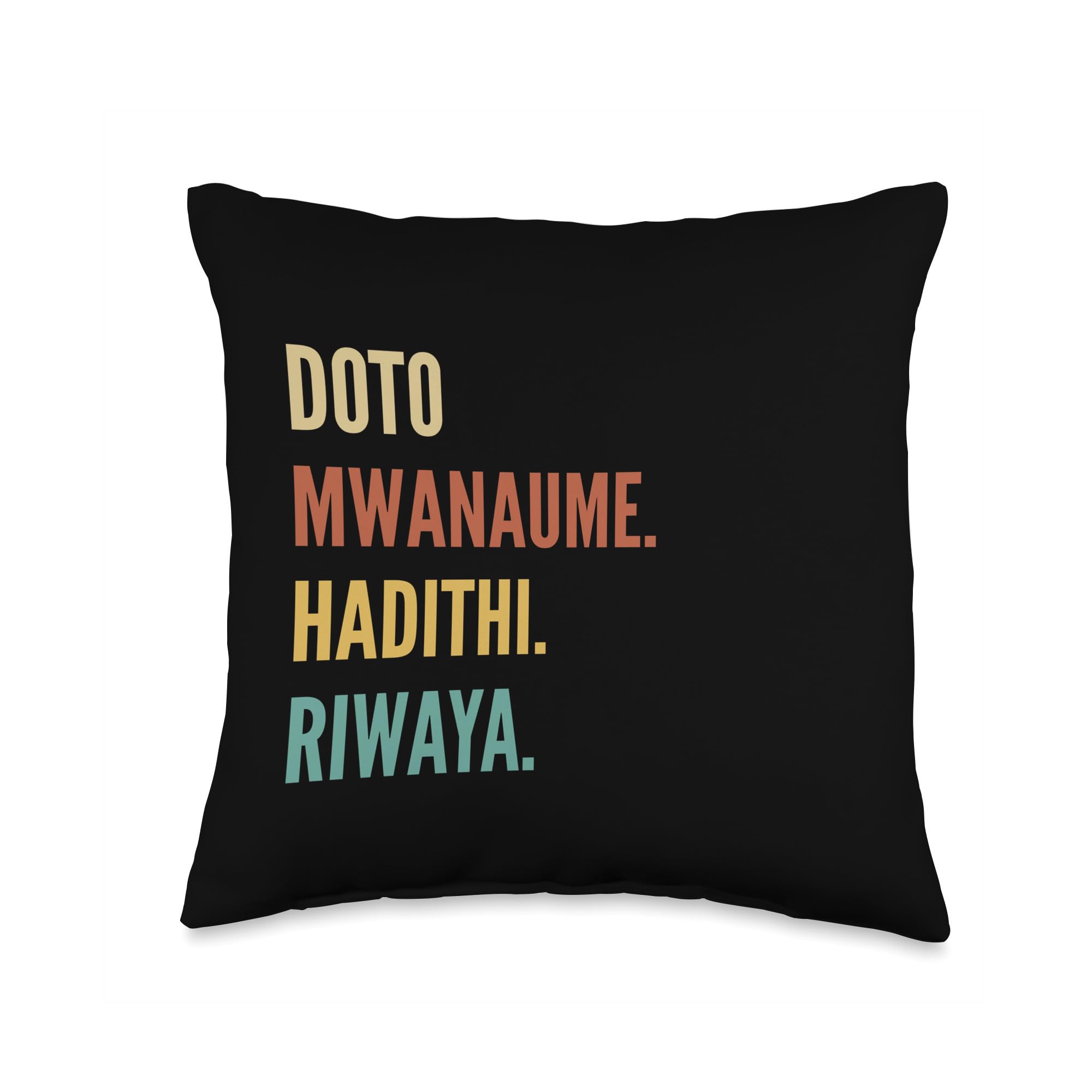 Funny Swahili First Name Design-Doto Throw Pillow, 16x16, Multicolor