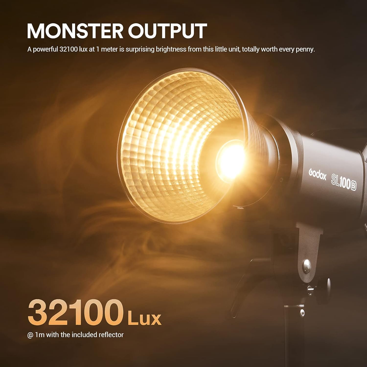 GODOX SL100Bi Lampada Video LED 100W 2800-6500K TLCI≥97 CRI≥96, Illuminazione Continua Dimmerabile con Attacco Bowens per Riprese Video Riprese in Esterni
