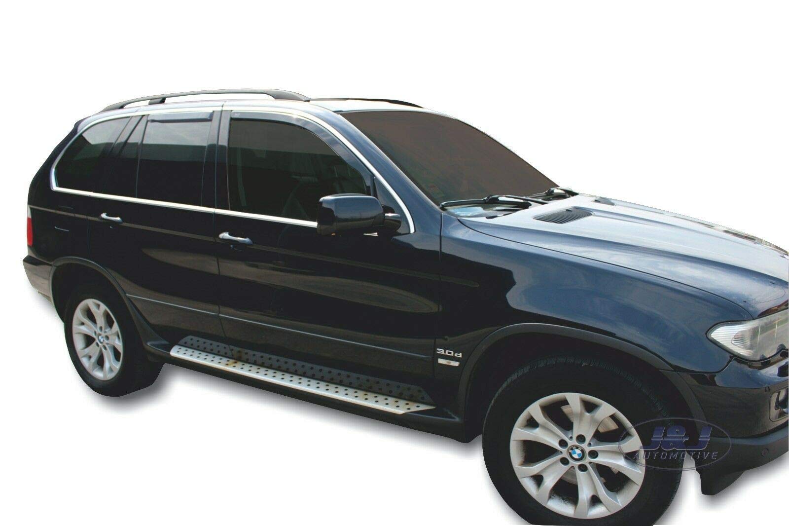J&J AUTOMOTIVE Windabweiser passend für BMW X5 E53 2000-2006 2tlg, Heko Regenabweiser Vorne Getönt Dunkel Passform