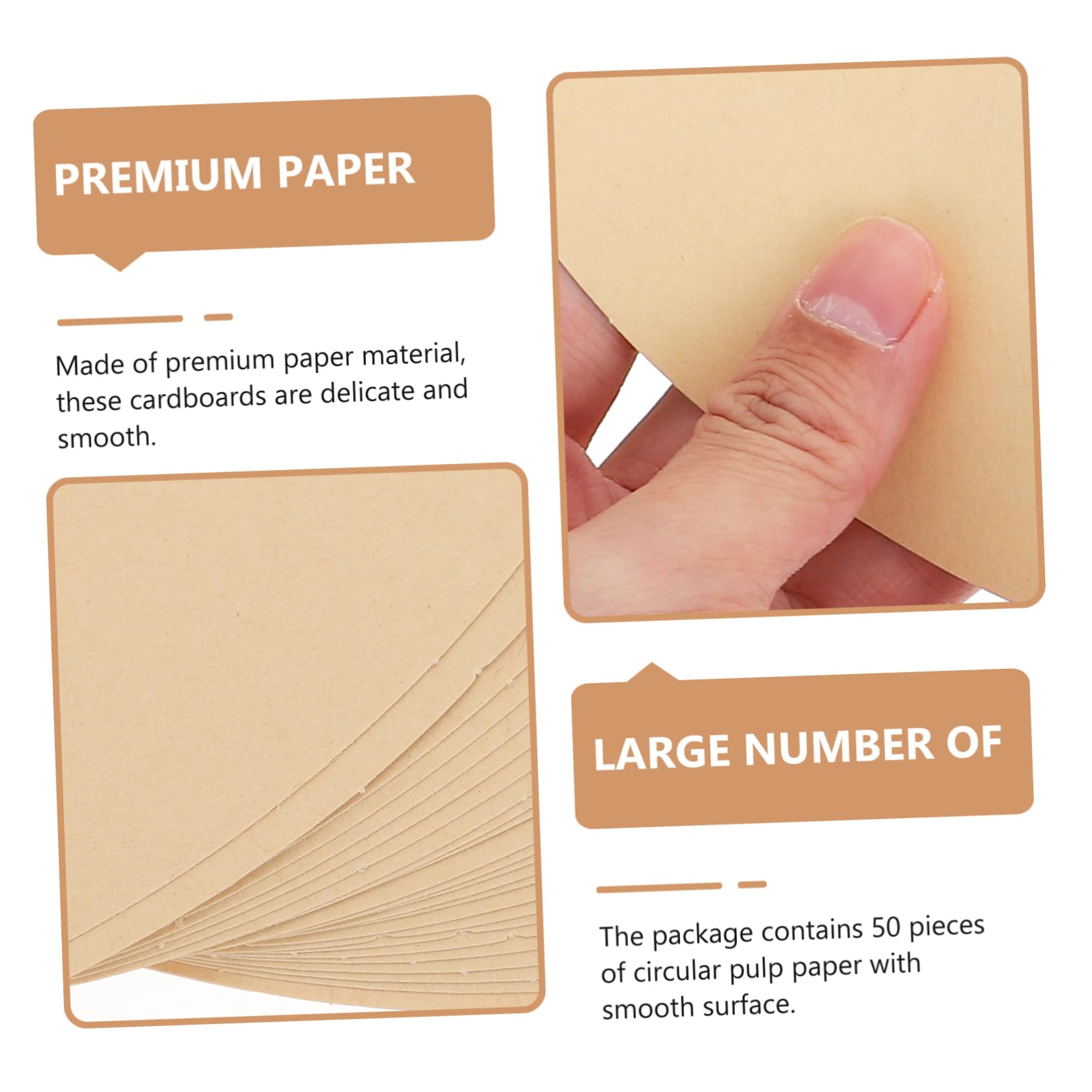 Hemobllo 50 Pezzi Carta per Pittura Rotonda in Carta Kraft Portatile senza Bave per Progetti Artistici e Fai-da-te