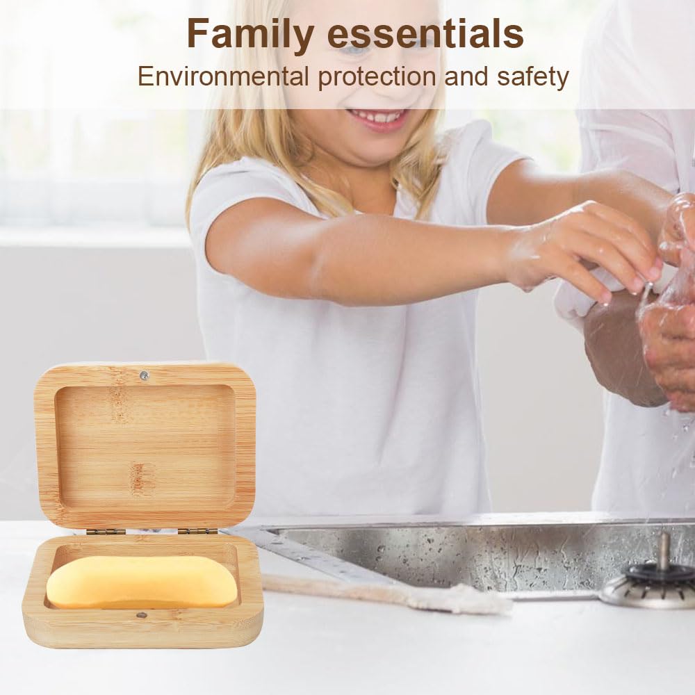 Portasapone In Legno Di Bambù Naturale - Design Antiscivolo Con Fori Di Drenaggio, 90x130x37mm - Per Bagno Eco-Friendly - Foto 5