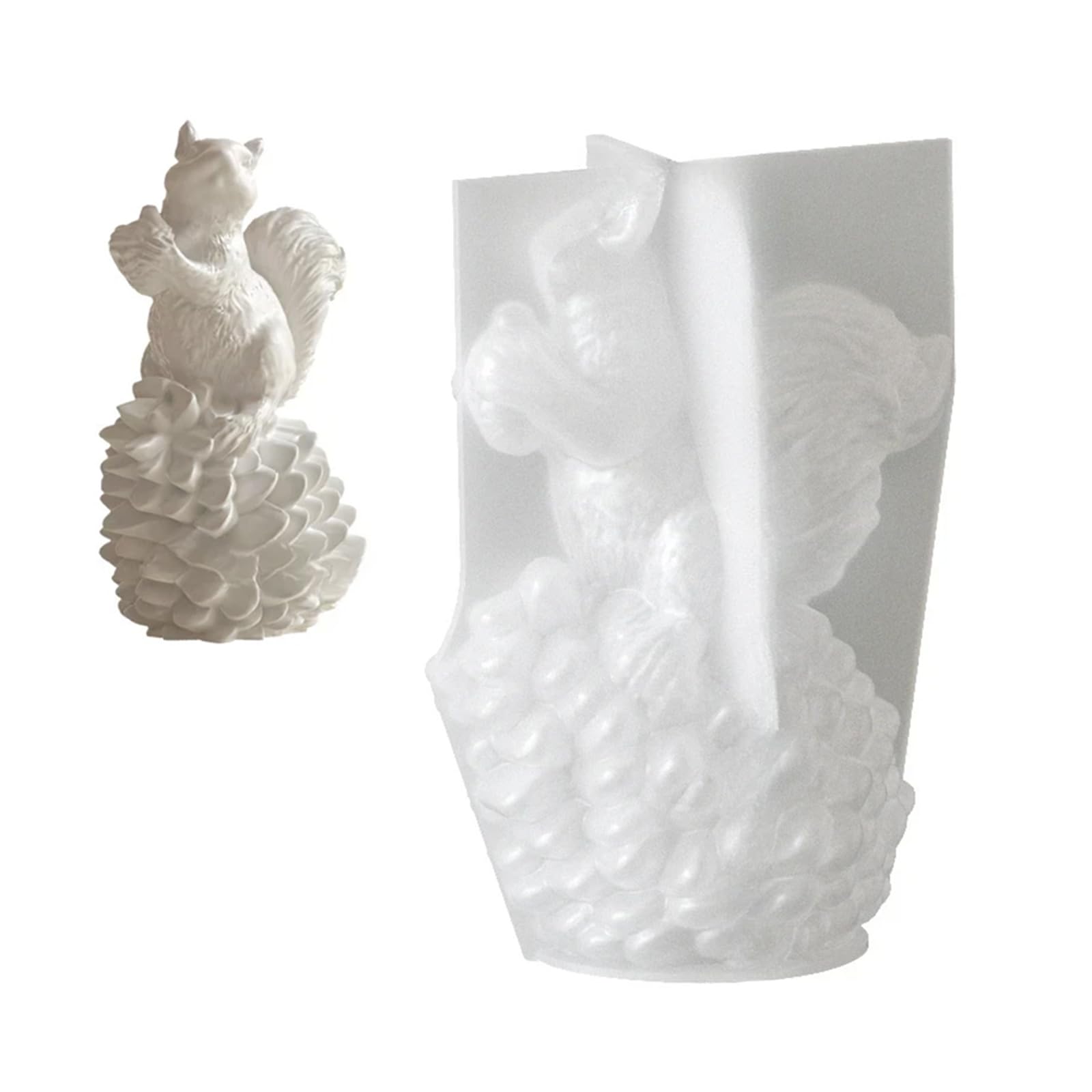 NEWFT Practical Craft Mold Squirrels Shape Supplies Ornament Silicone Texture for Clay Wax and Resin Crafting