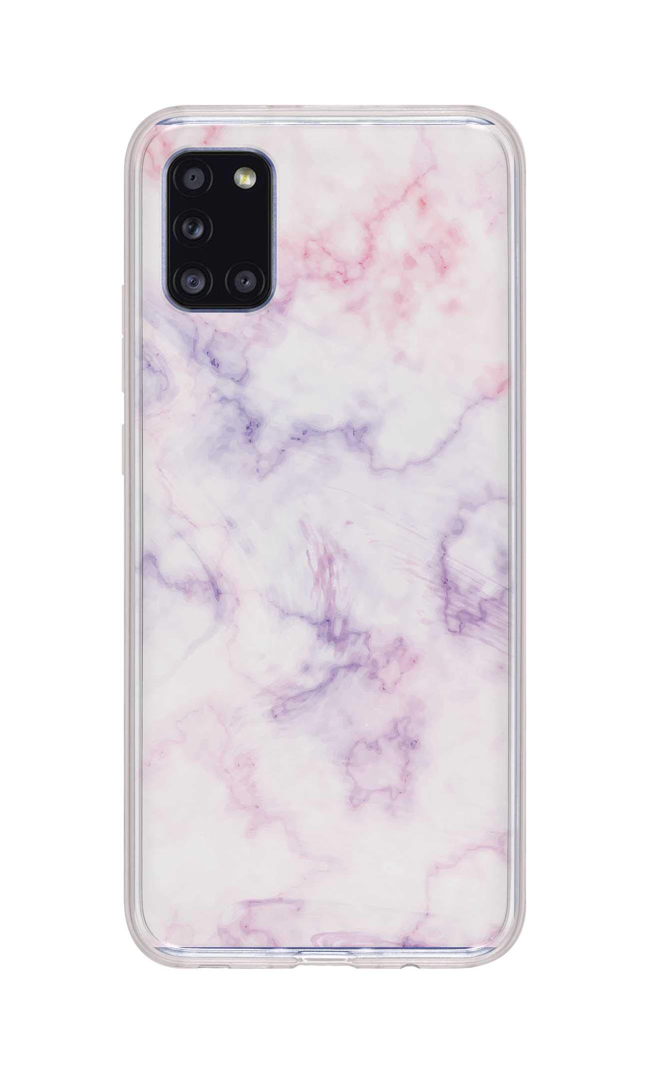 Stylizedd Case Compatible with Samsung Galaxy A31 Classic Clear Case Soft TPU Gel Thin Transparent Flexible Cover [ Designed Case for Samsung Galaxy A31 ] - Marble Print Cotton Candy