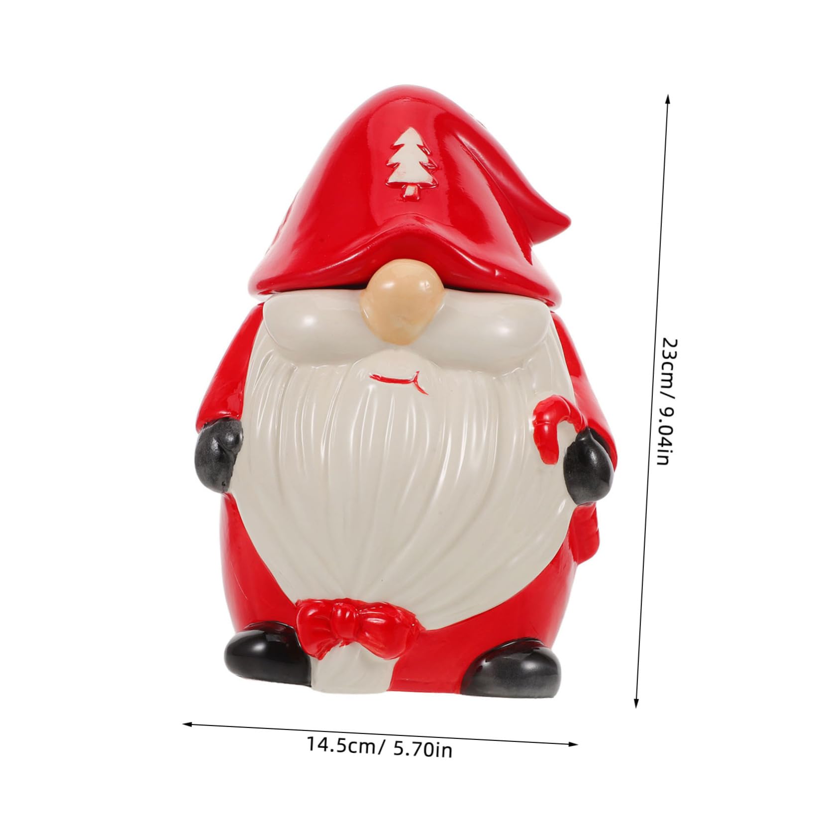MAGICLULU Pot Céramique Forme De GNOME De Noël Boîte De Conservation pour Aliments De Fêtes Bonbons Et Biscuits avec Couvercle