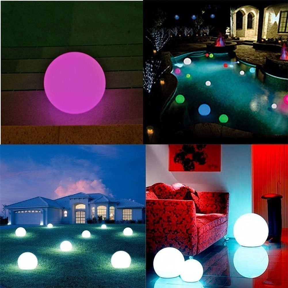 LIQS LED Ball Mood Lights,Ładowalna Lampa RGB,Zmieniające Kolory światła Nocne,Wodoodporne Pływające światło,16 Zmiana Kolorów ze Zdalnym Sterowaniem (12CM)