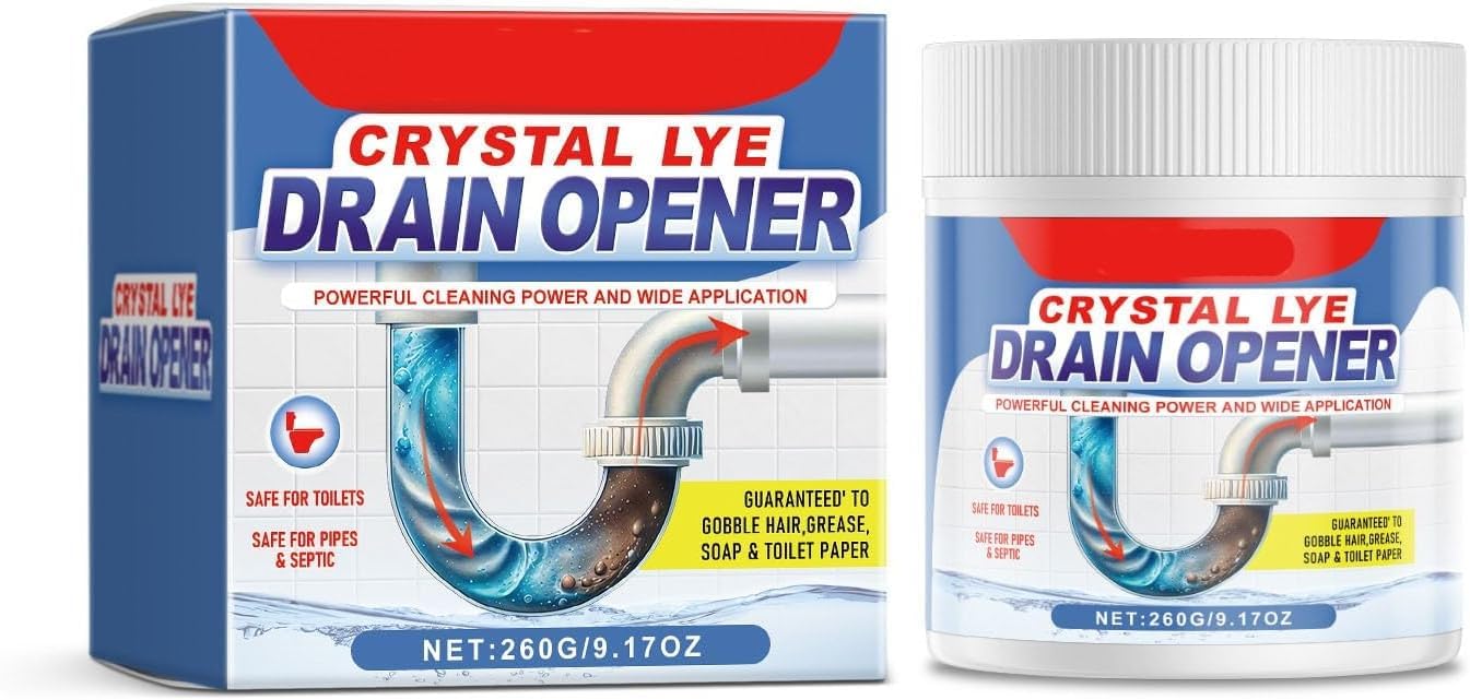 Bell Bird Drain Opener,Powerful Unclogging,Crystal Lye, Sodium Hydroxide, Unclog Drains, Bathroom Sinks, Kitchen Sinks, Shower Pipes (1 PSC, Gram, 260
