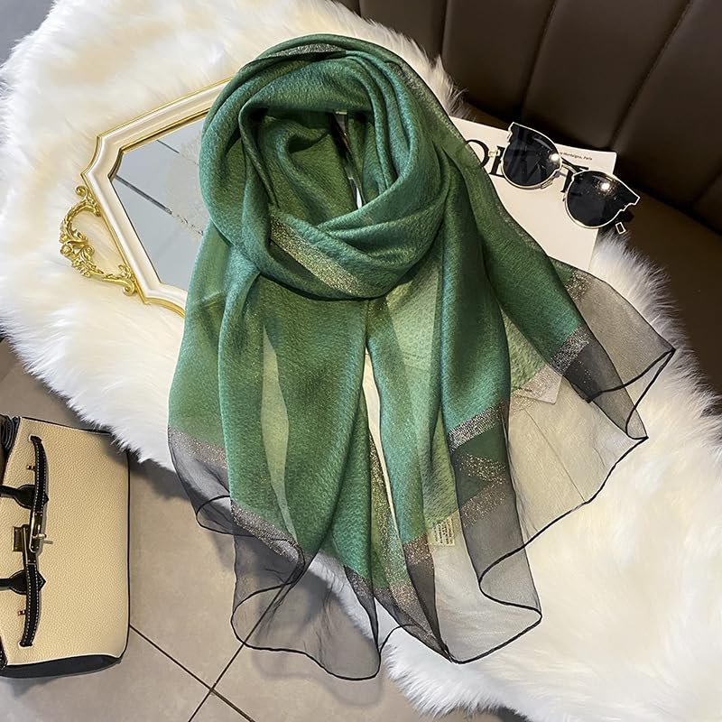 Champagne silk silk scarf women's long fashionable and stylish versatile shawl2