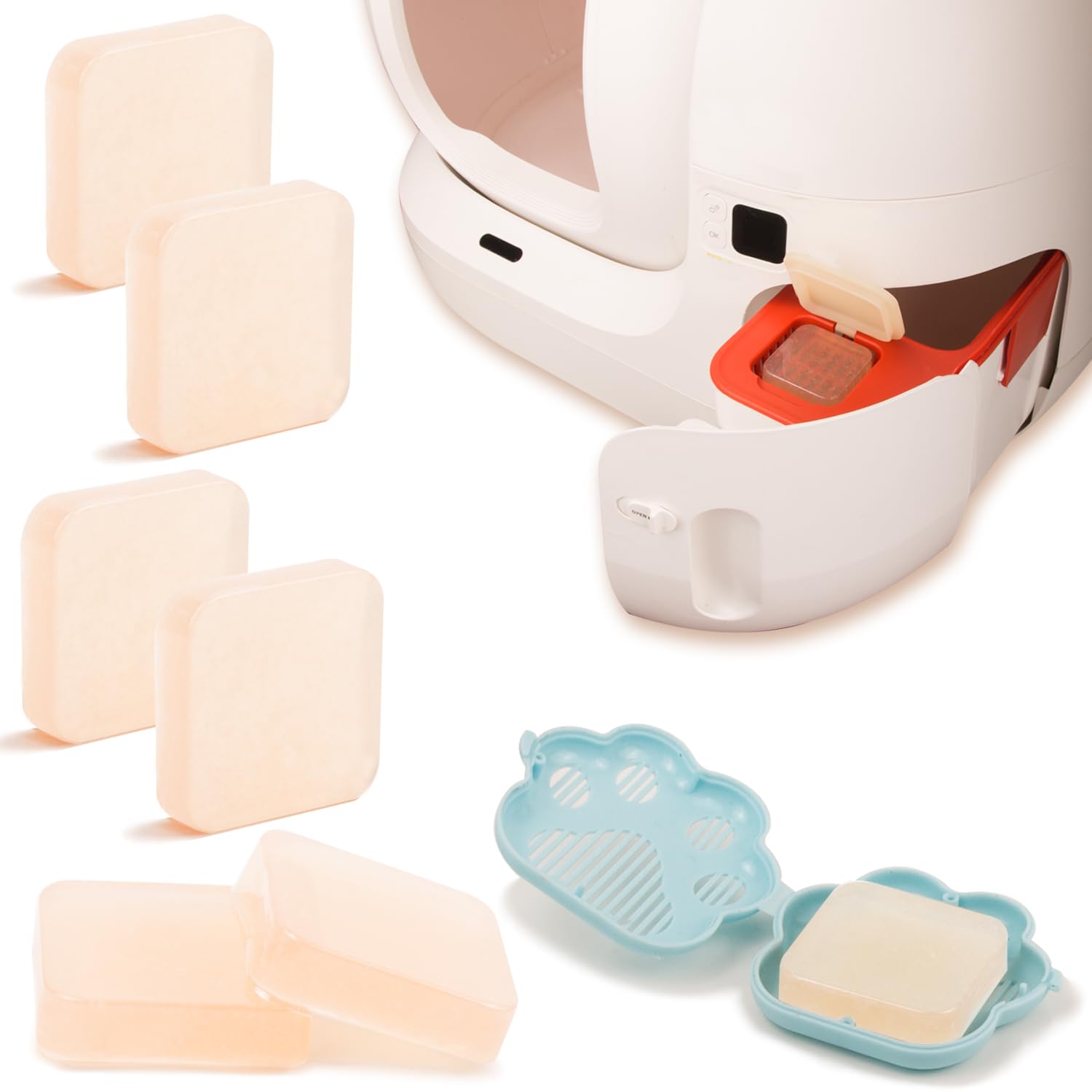 6 Pack Pet Odor Eliminator,Cat Litter Box Odor Deodorant Gel Suitable Compatible with PuraMax 2,PuraMax & MAX PRO and basics cat litter box