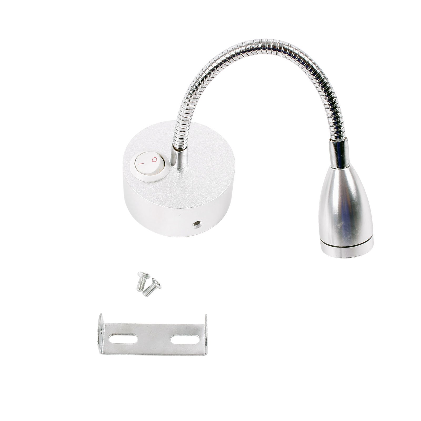 Juego de 2 Caravana Caravana Barco iluminación interior montaje Sport 1 LED Con Cuello flexible 12 V, 120LM, 65 x 110 – 260 mm on/off Interruptor