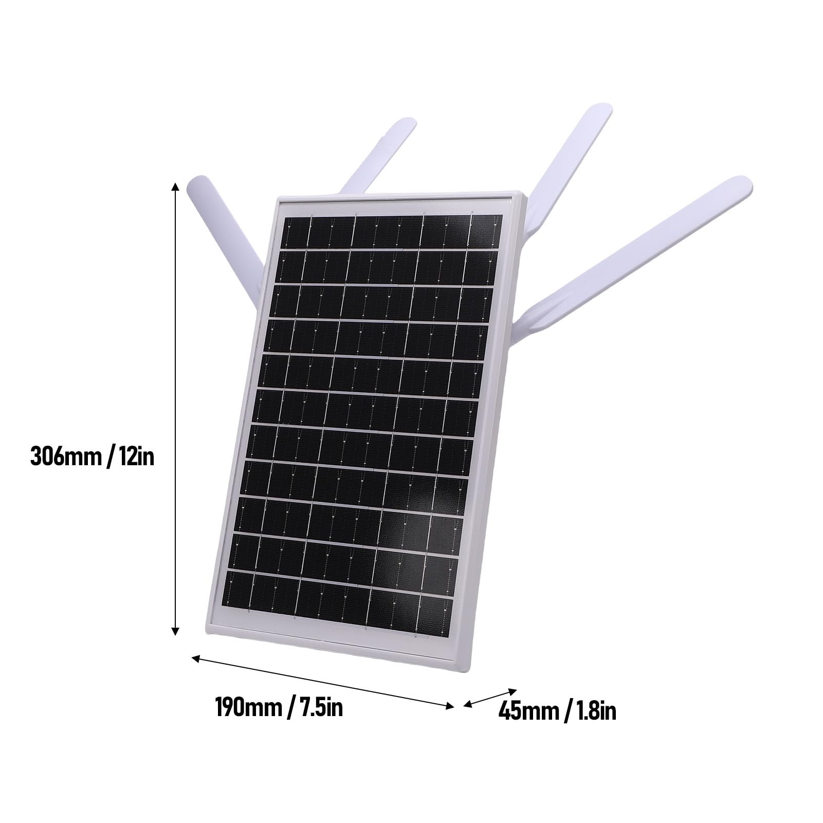 ASHATA Enrutador Módem 4G LTE con Energía Solar de 12W, Extensor Solar WiFi 6 WiFi 6 con Ranura de Tarjeta SIM, 150 M de Largo Alcance IP66 Agua, 18000 MAh, 8 Accesos de Dispositivo (Antenas Negras)