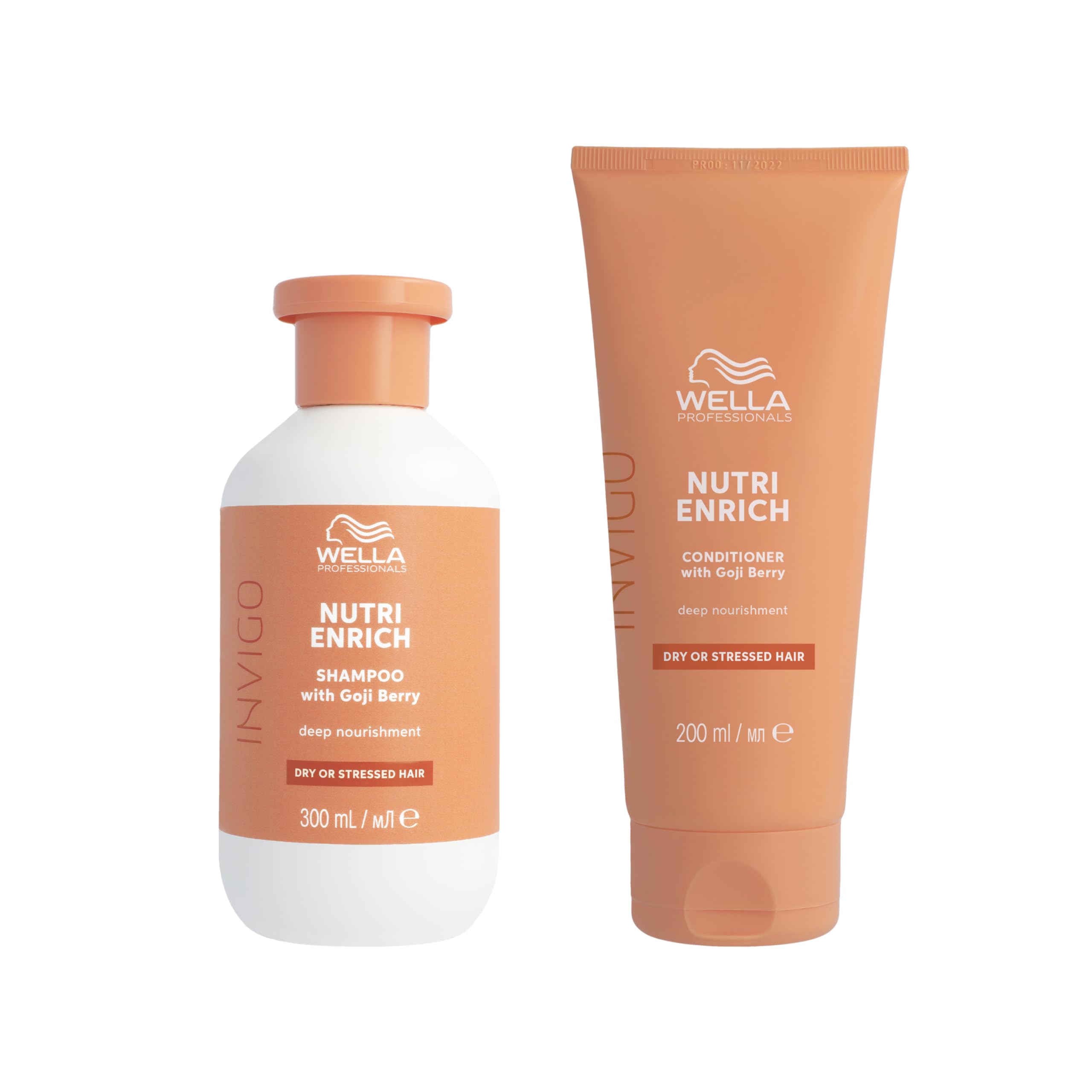 Deep Nourishing Professional Hair Care Duo for Dry & Damaged Hair, Invigo Nutri-Enrich Shampoo 300ml & Conditioner 200ml Bundle