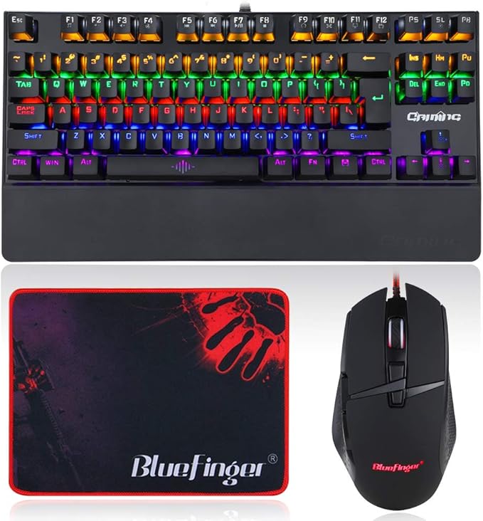 BlueFinger RGB Mechanical Gaming Keyboard and Mouse Combo