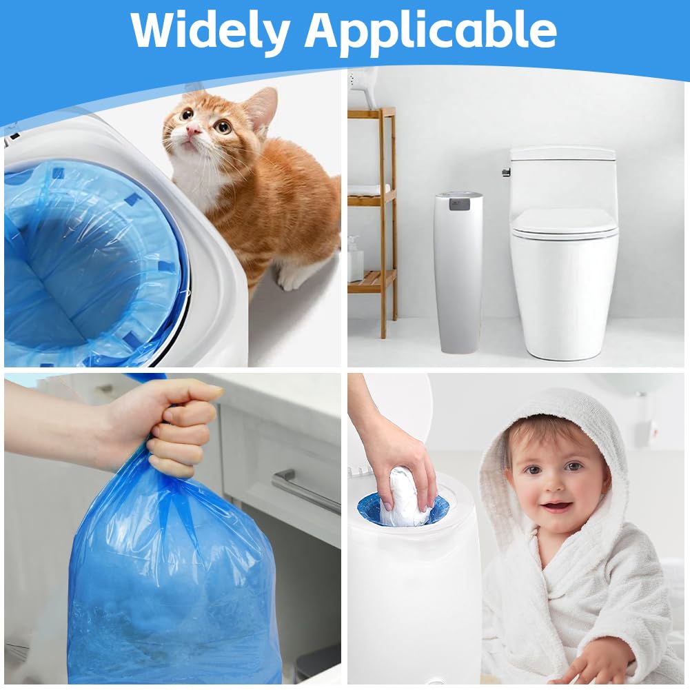12 Pieza Recambios Cubos de Pañales, Bolsas de Repuesto para Arena para Gatos, para el Cambio Higiénico de La Arena para Gatos, para Cubo de Pañales, Bolsas de Recambio para Arena de Gato, Azul