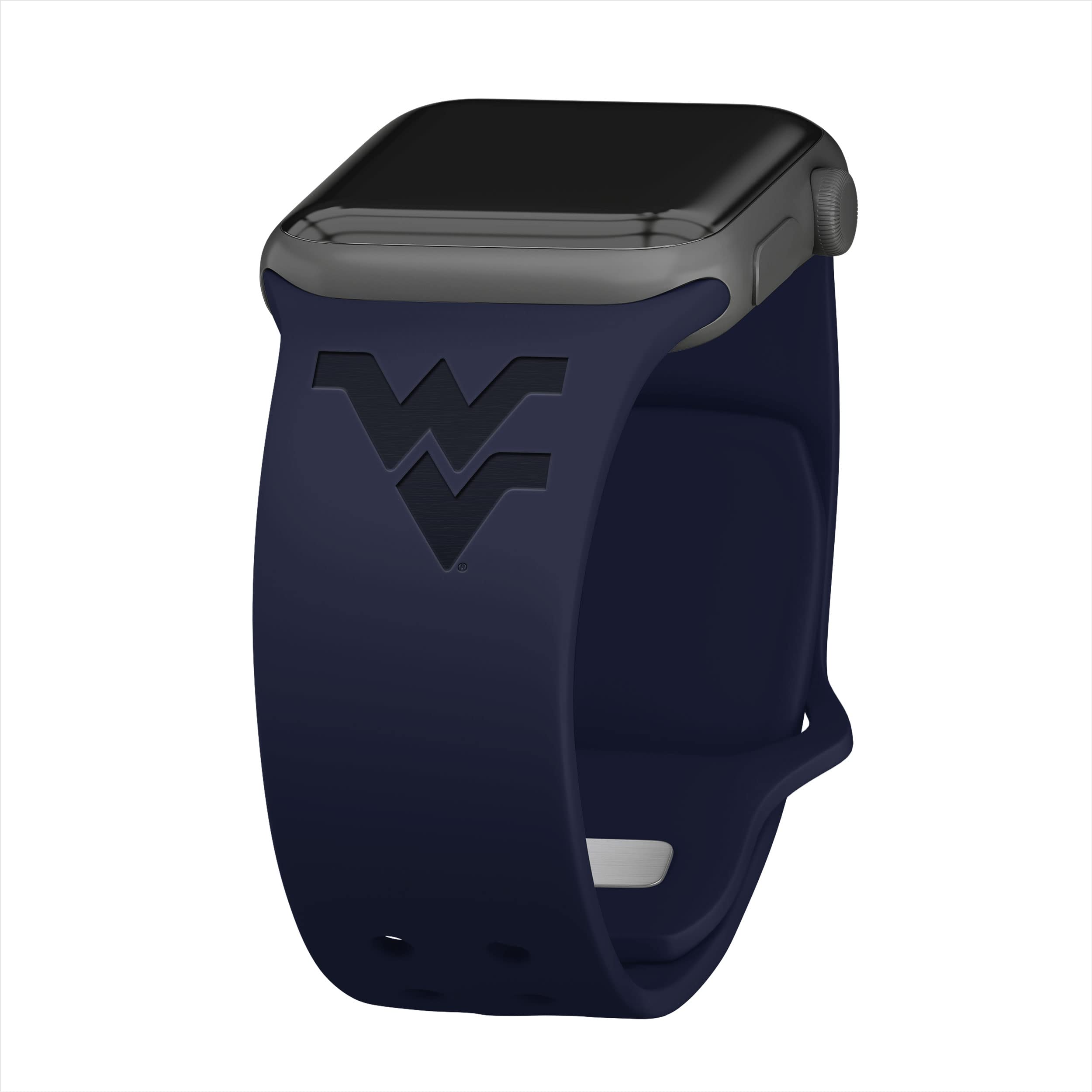 Affinity Bands West Virginia Mountaineers Engraved Silicone Sport Band Compatible with Apple Watch (38/40/41mm (42mm Series 11) Navy)
