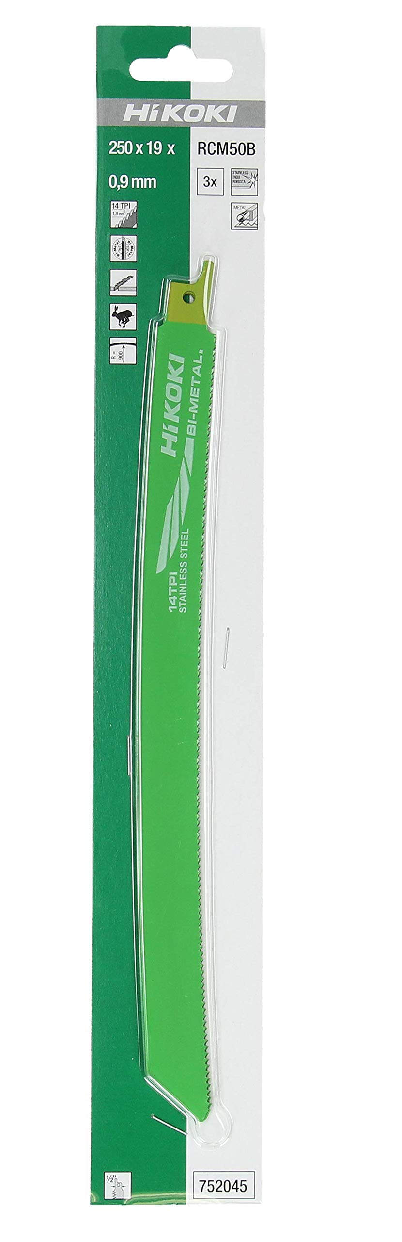 Hikoki 752045 - Hoja de sierra tigre RCM50B / No. 343 (3 piezas)