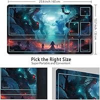 Vista 2 de Tapete de juego MTG cosido de alta calidad con zonas y parte trasera de goma antideslizante, tapete de juego TCG para MTG y otros juegos de cartas