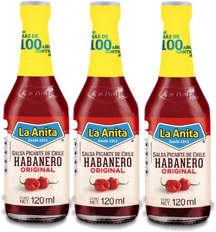 La Anita Sauce Habanero Red Hot - 120ml (Pack of 3)