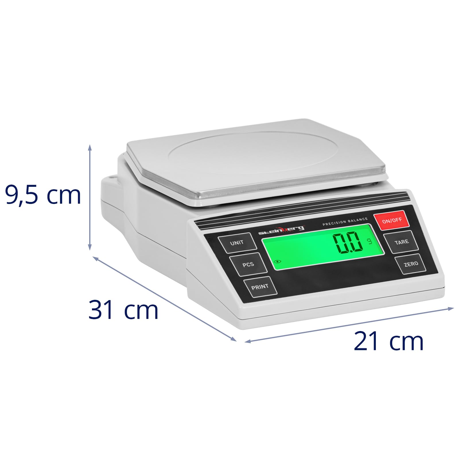 Steinberg Systems Bilancia di precisione digitale Da 2 g a 10 kg / 0,1 g 196 x 160 mm Bilancia elettronica da cucina Bilancia elettronica Bilancia elettronica professionale Bilancia digitale