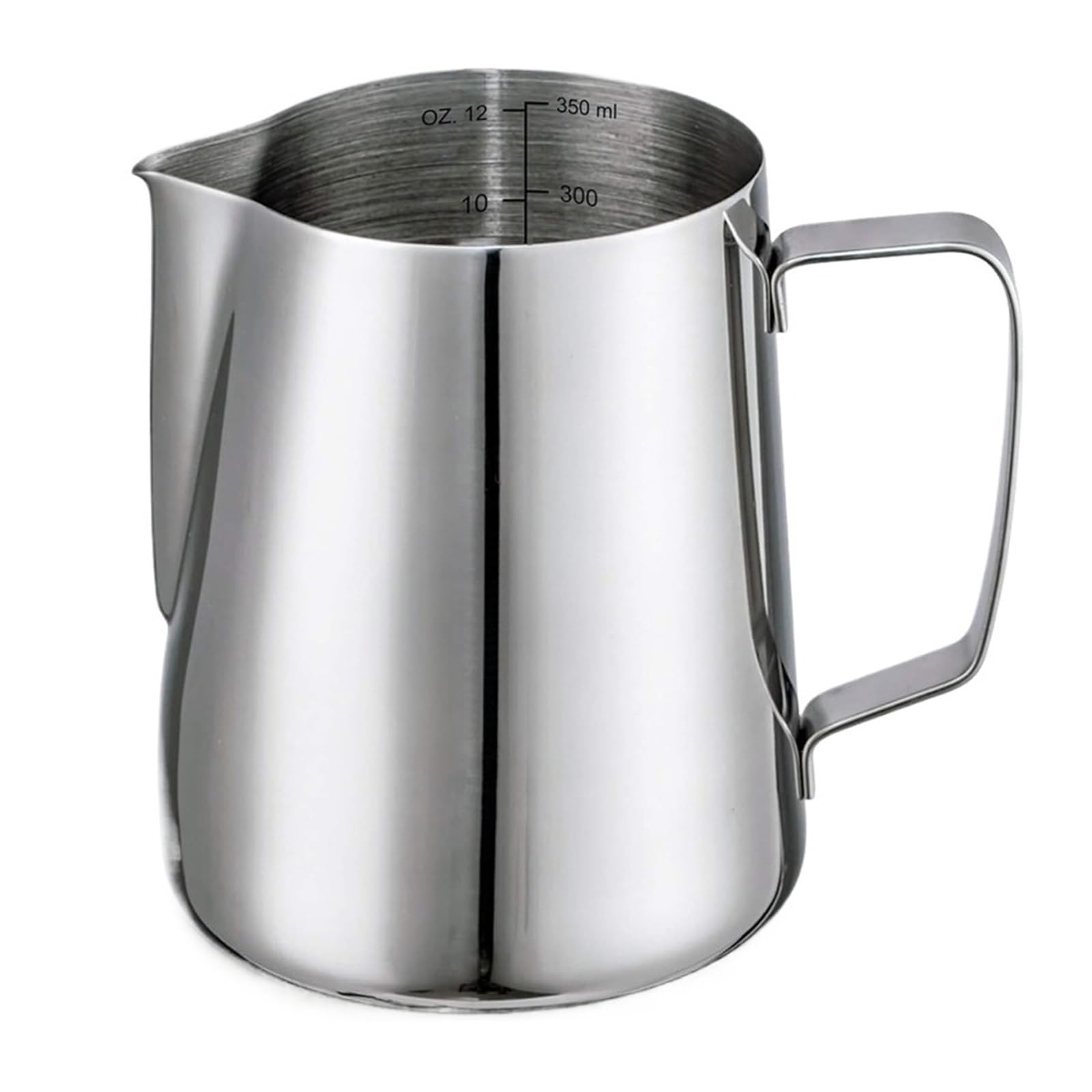 Jarra for espumar leche de 12oz, taza for 350ml, jarras for vaporizar café expreso, capuchino Latte Art, jarra acero inoxidable 304(350ML)
