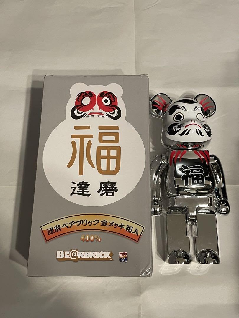 Amazon.co.jp: ベアブリック 達磨 シルバー 福 400% : ファッション