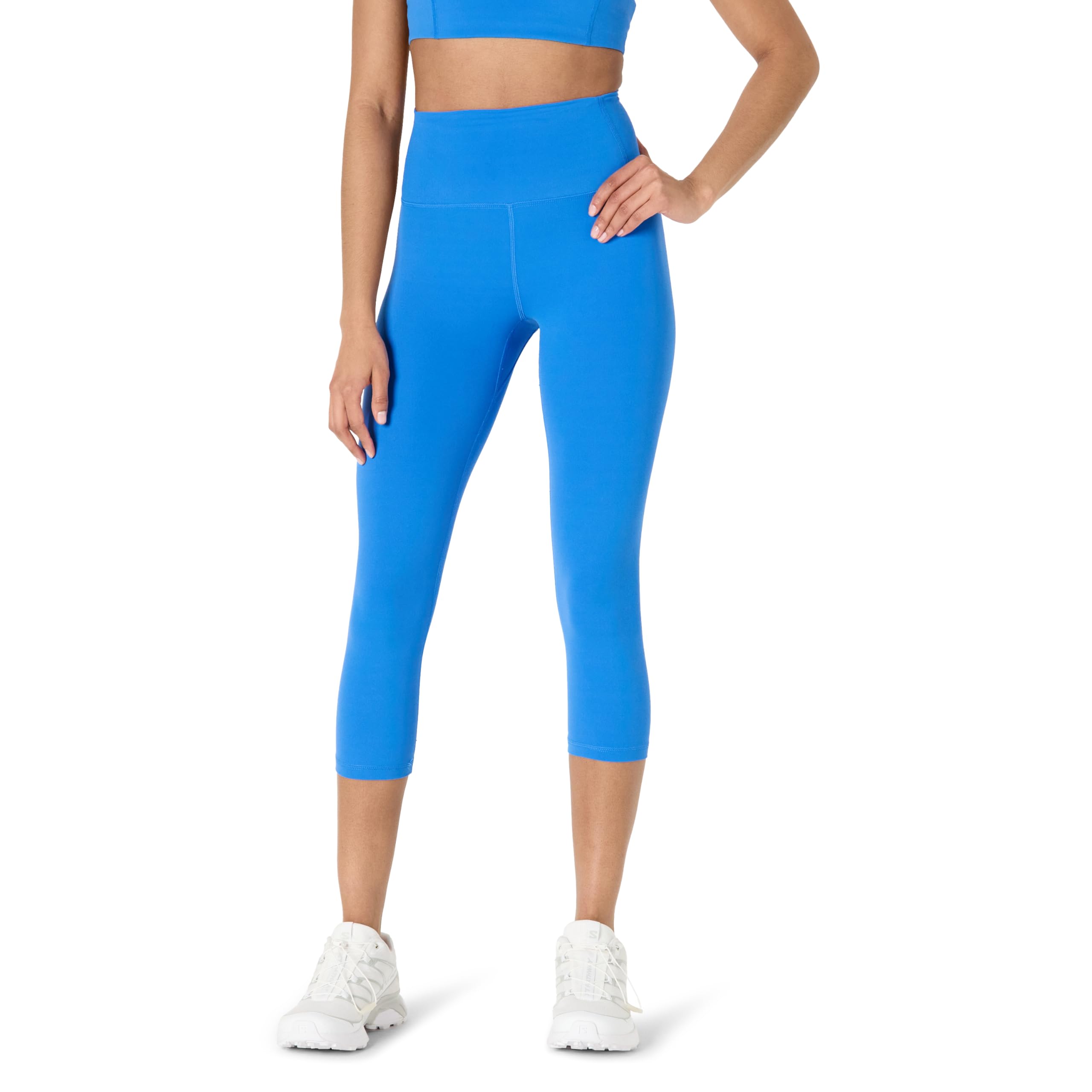 Amazon Essentials Leggings Capri da Yoga Tecnici in FormFlex Morbidissimo, a Vita Alta Donna, Blu Oceano, XXL