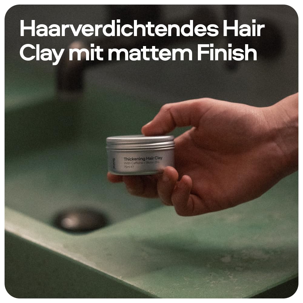 Sons Haarpflege Set für Männer, Stärkung der Haare bei Haarausfall & Ausdünnung, Shampoo & Spülung mit Sägepalme für Haarwuchs, Haarwachs mit Koffein & Biotin zur Haarverdichtung, Zitrusduft, 3 Monate