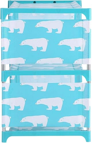 Miniatura 9 de Estantes apilables de 3 niveles, zapatero pequeño para niños, fácil de montar, organizador de zapatos para entrada, pasillo y armario (azul)