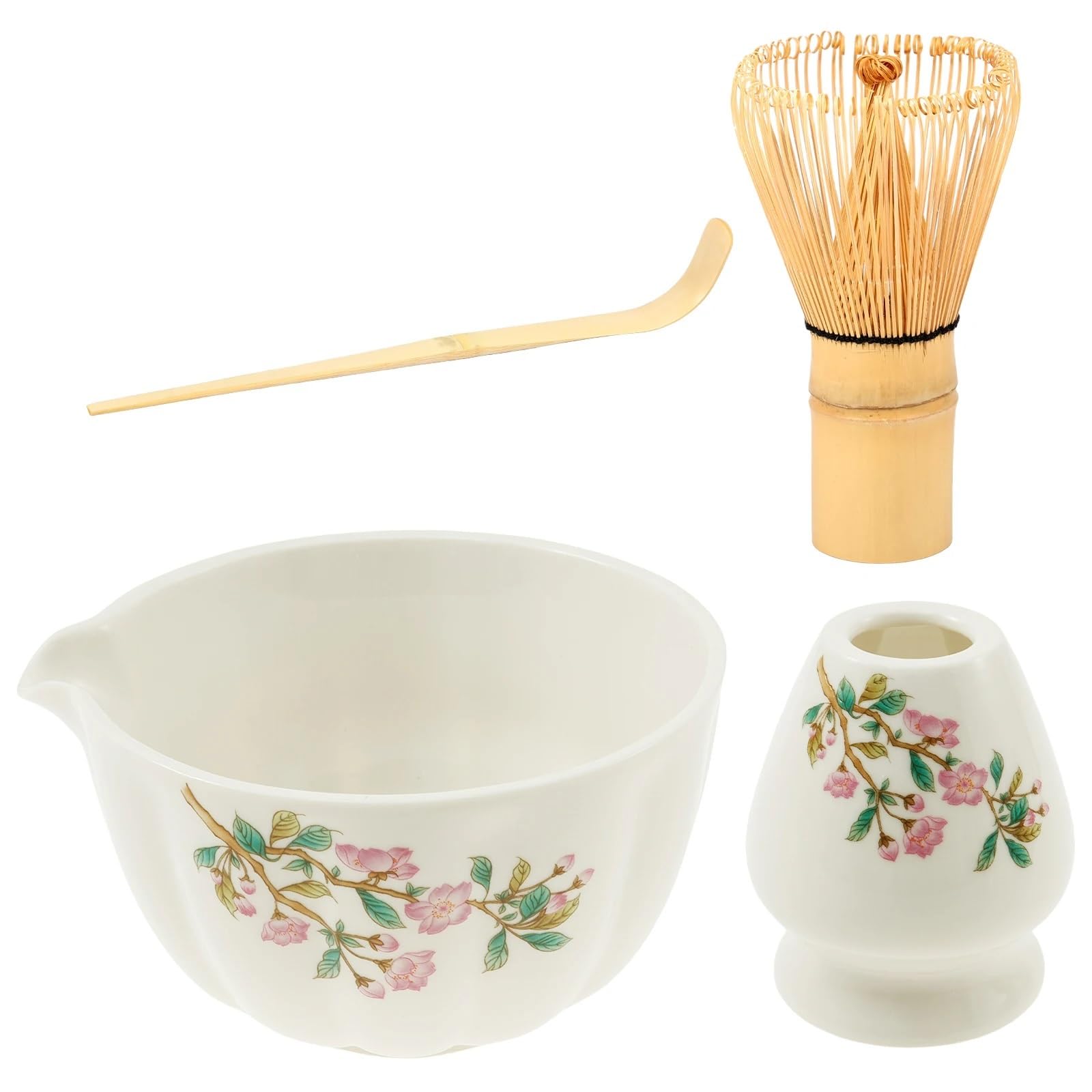 Matcha Kit Kit de batidor y Cuenco for Matcha con Soporte. Elegante versátil Kit for Preparar té. Fácil Limpiar. Ideal for Amantes del(Green)
