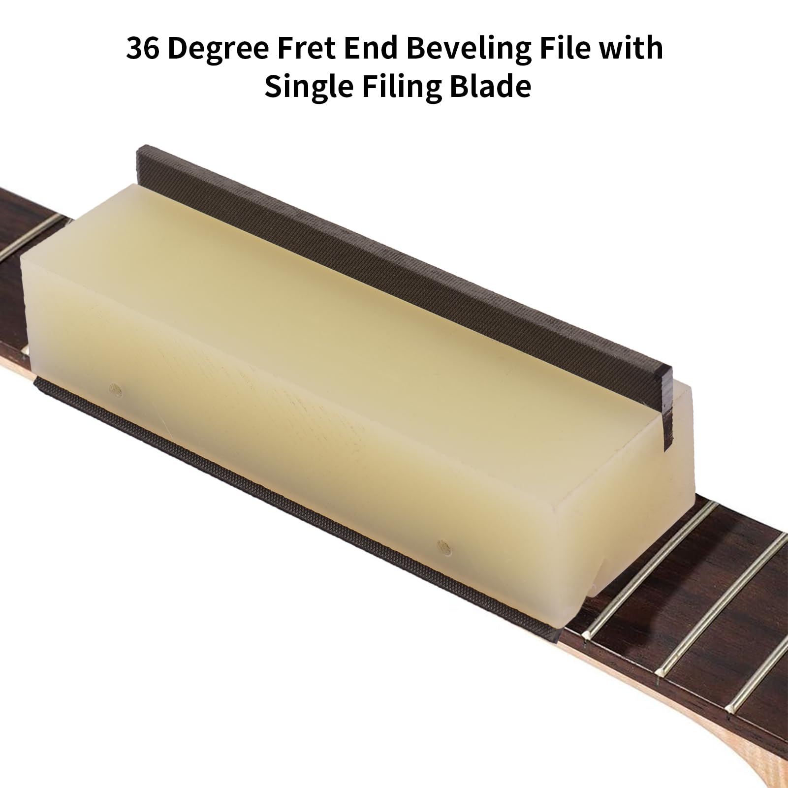 Jemora Lima de biselado de extremo de traste de 36 y 90 grados Lima de luthier de 36° y 90° Lima de traste de bajo de guitarra Lima de biselado de extremo de corona de traste Herramientas de luthier c