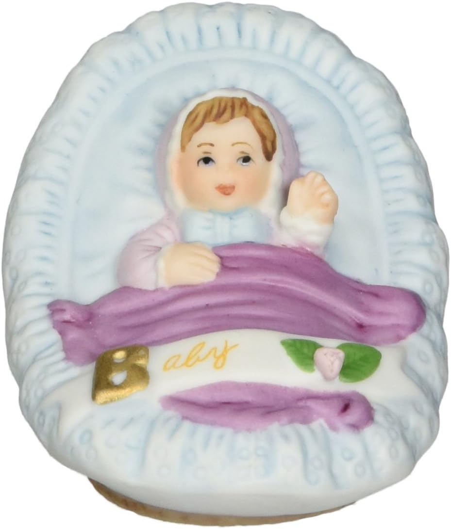 Enesco Growing Up Girls “Brunette Newborn” Porcelain Figurine, 1.75”