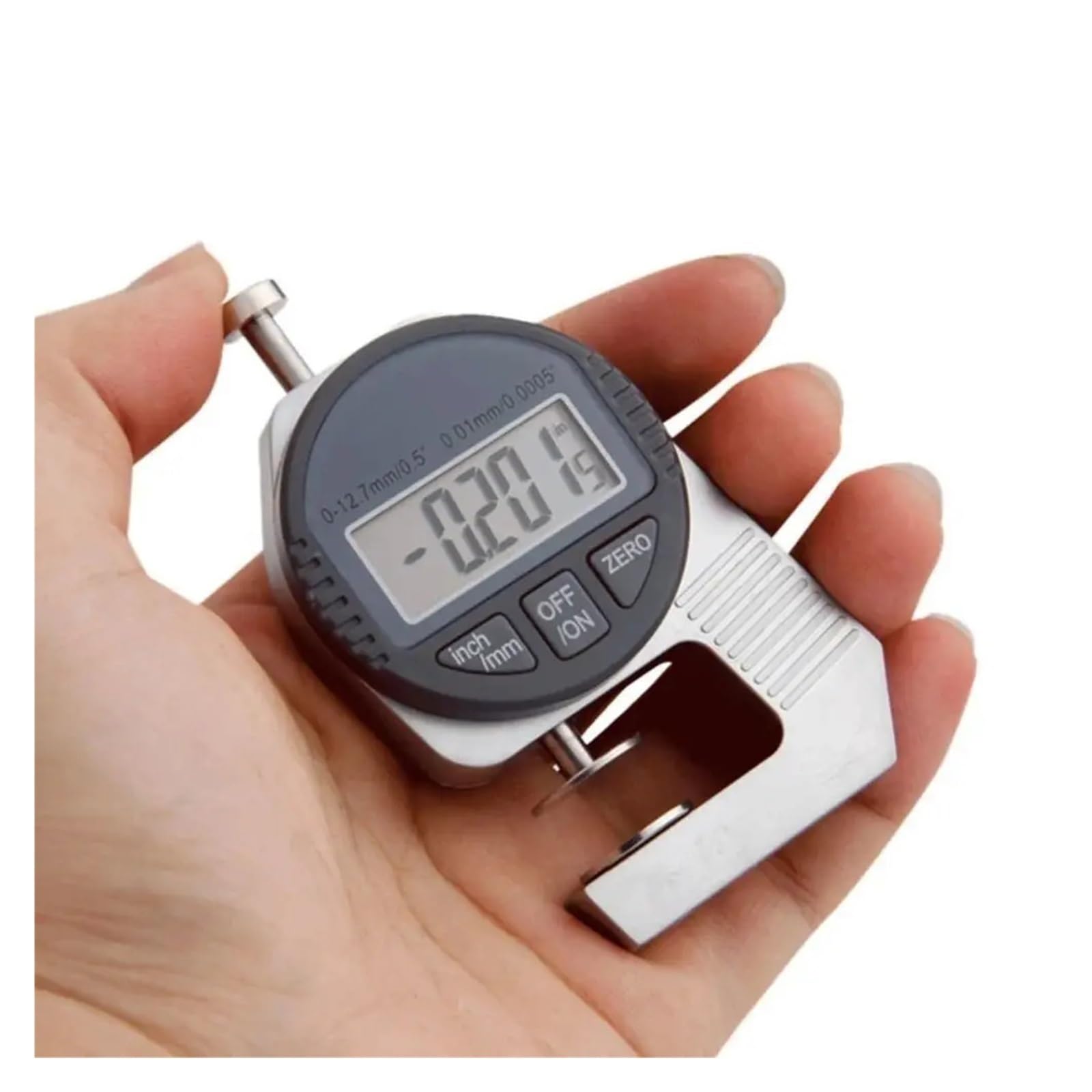 Misuratore di spessore digitale, strumento di misurazione da 0 a 12,7 mm, misurazione millimetrica accurata con display trasparente, design leggero per un facile utilizzo
