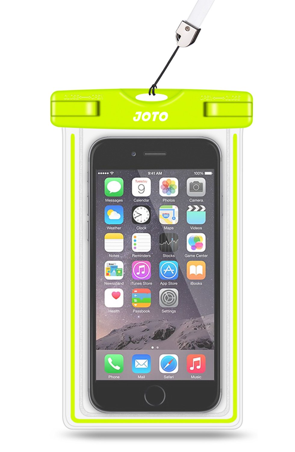 JOTO Universal Waterproof Phone Pouch Cellphone Dry Bag Case for iPhone 15 14 13 12 11 Pro Max Mini Plus Xs XR X 8 7 6S, Galaxy S23 S22 S21 Plus Note, Pixel up to 7" -Green Color