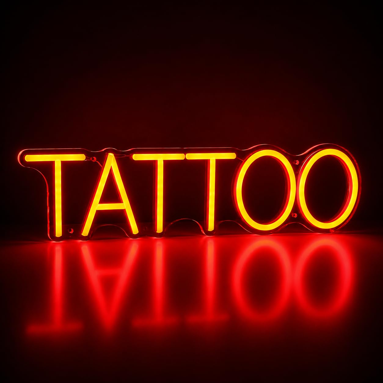 Tattoo Neon Sign Tattoo Wall Decor Neon Light Tattoo Neon Light Sign LED Strip for Shop Wall Led Sign Beauty Salon Neon Sign, Custom Shop Neon Sign Business Neon Sign Decoration (Red Tattoo)-image-9