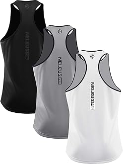 NELEUS Mens Athletic Running Shirt (pack of 3)