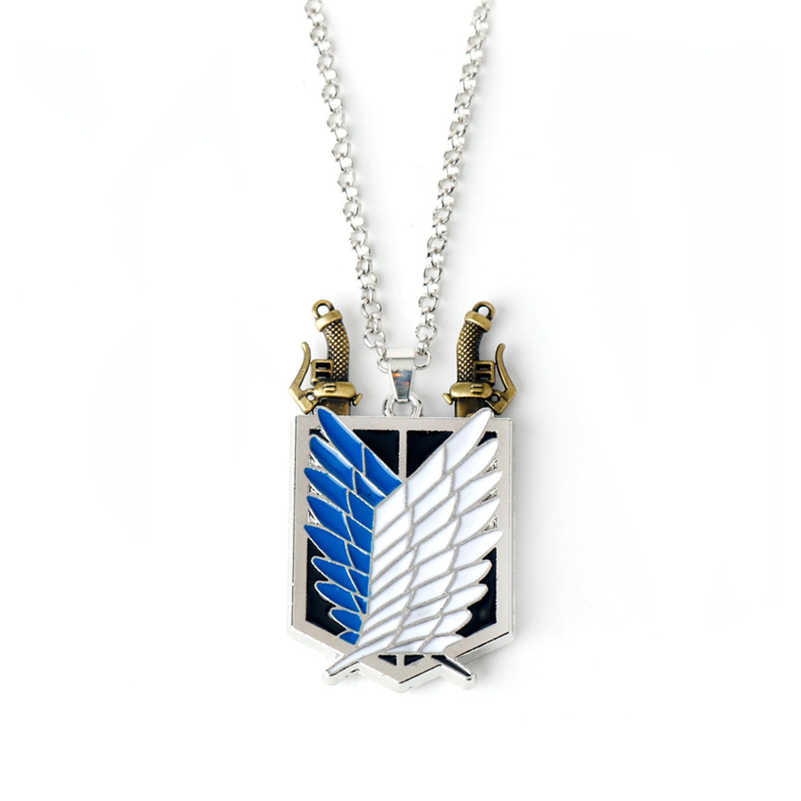 Ticome Wings of Freedom Pendant Necklace,Scout Regiment Badge Alloy Necklace,Suitable for Wearing at Anime Themed Gatherings,Anime Cosplay Gifts for Girls Teens Women Men