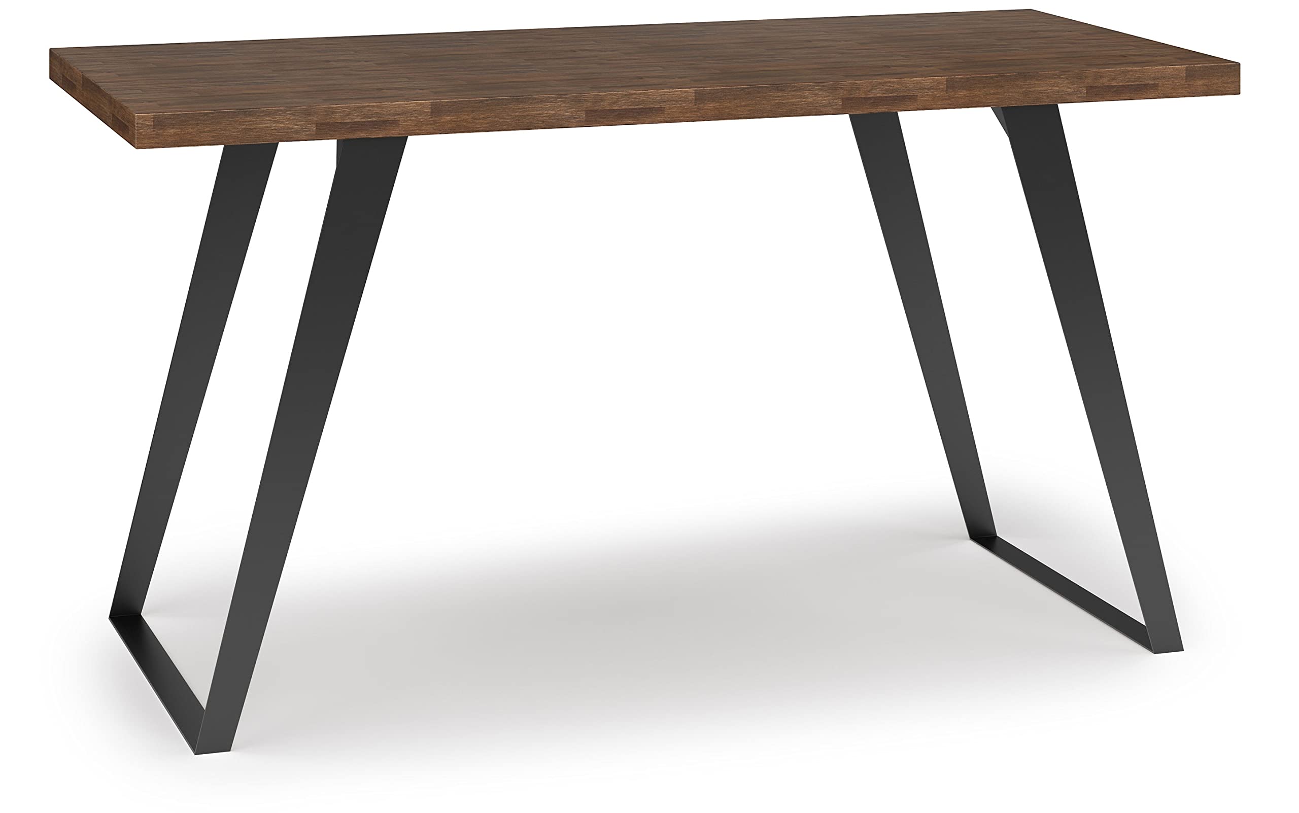 SIMPLIHOME Lowry SOLID ACACIA WOOD Modern Industrial 54 Inch Wide Flat Top Desk in Rustic Natural Aged Brown, For the Office Desk, Writing Table, Workstation and Study Table