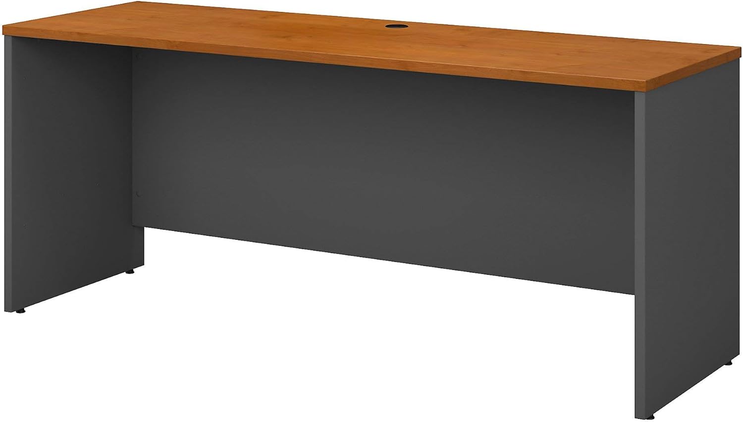 Contemporary Gray-Brown Natural Cherry Home Office Desk with Drawer