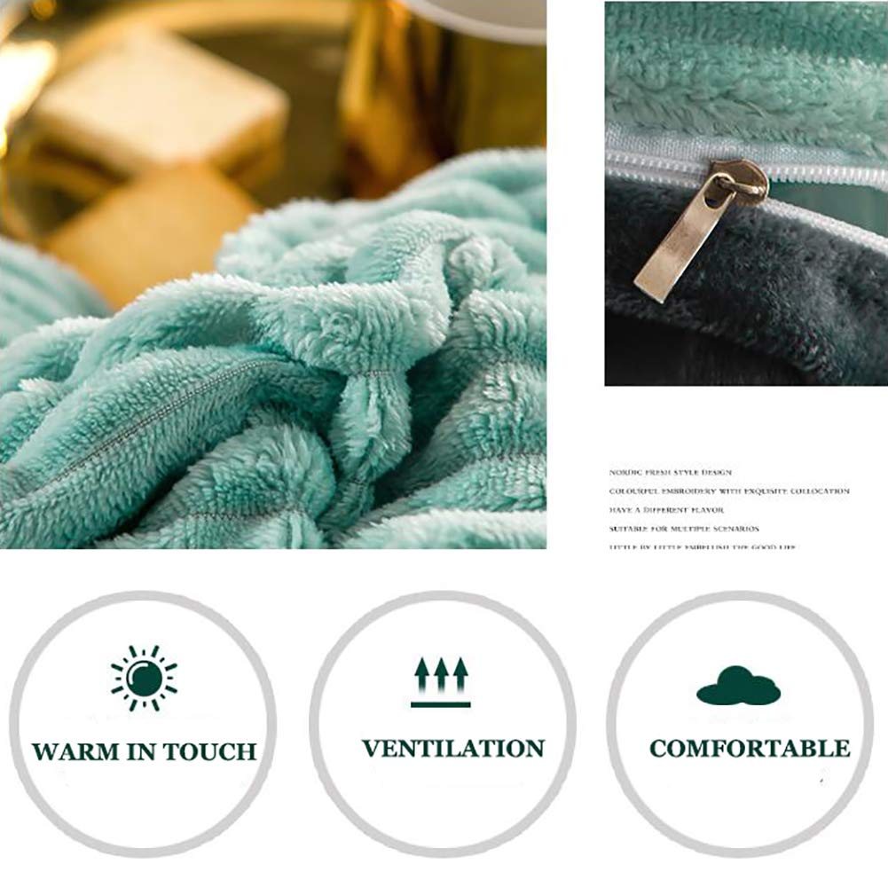 Parure De Lit En Flanelle Et Polaire 4 Pcs Simonshop - Housse De Couette, Couverture Et Taie D