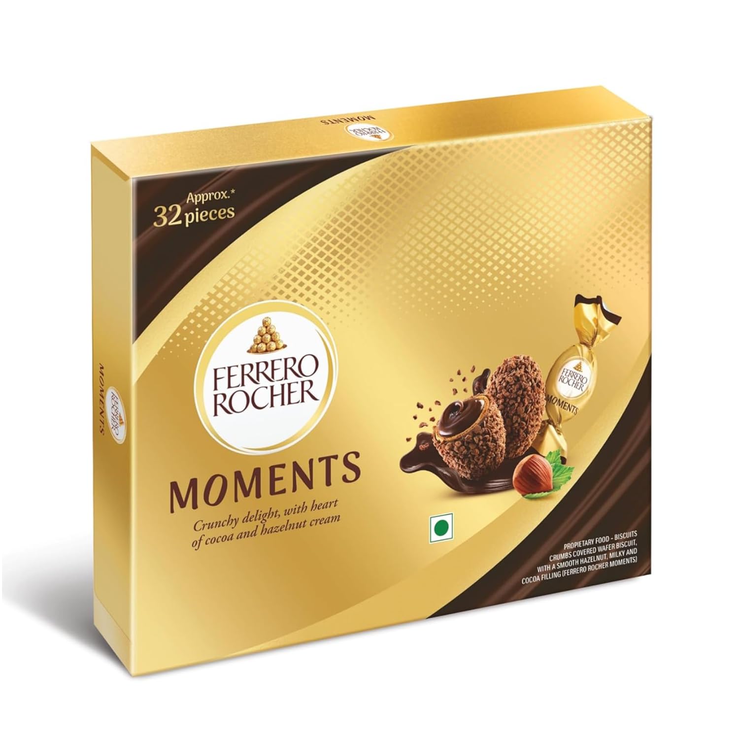 Ferrero Rocher Moments, 32 Pcs,Hazelnut,185.6 Gm
