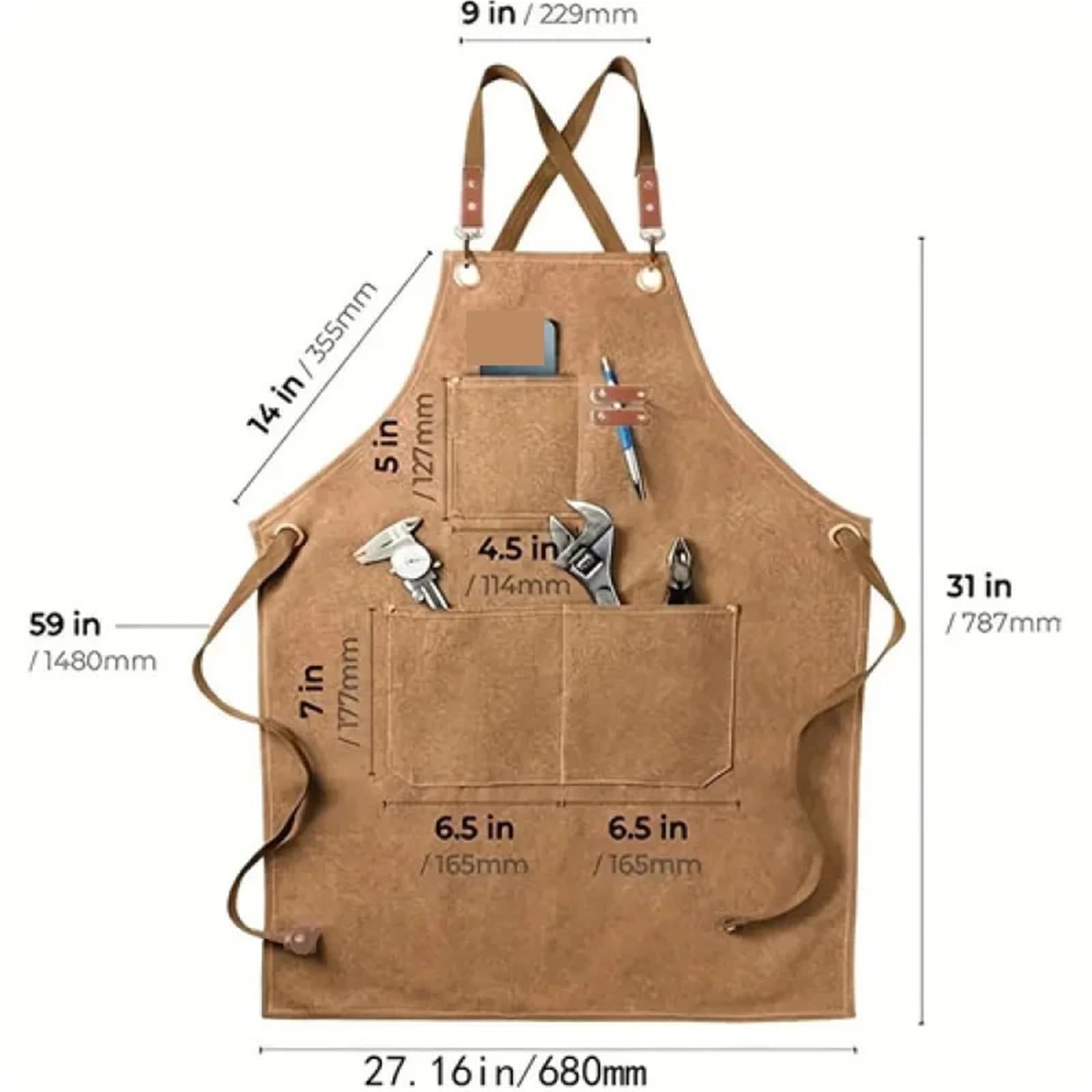 Tablier générique homme femme tabliers en toile vêtements de travail Pour Bricolage