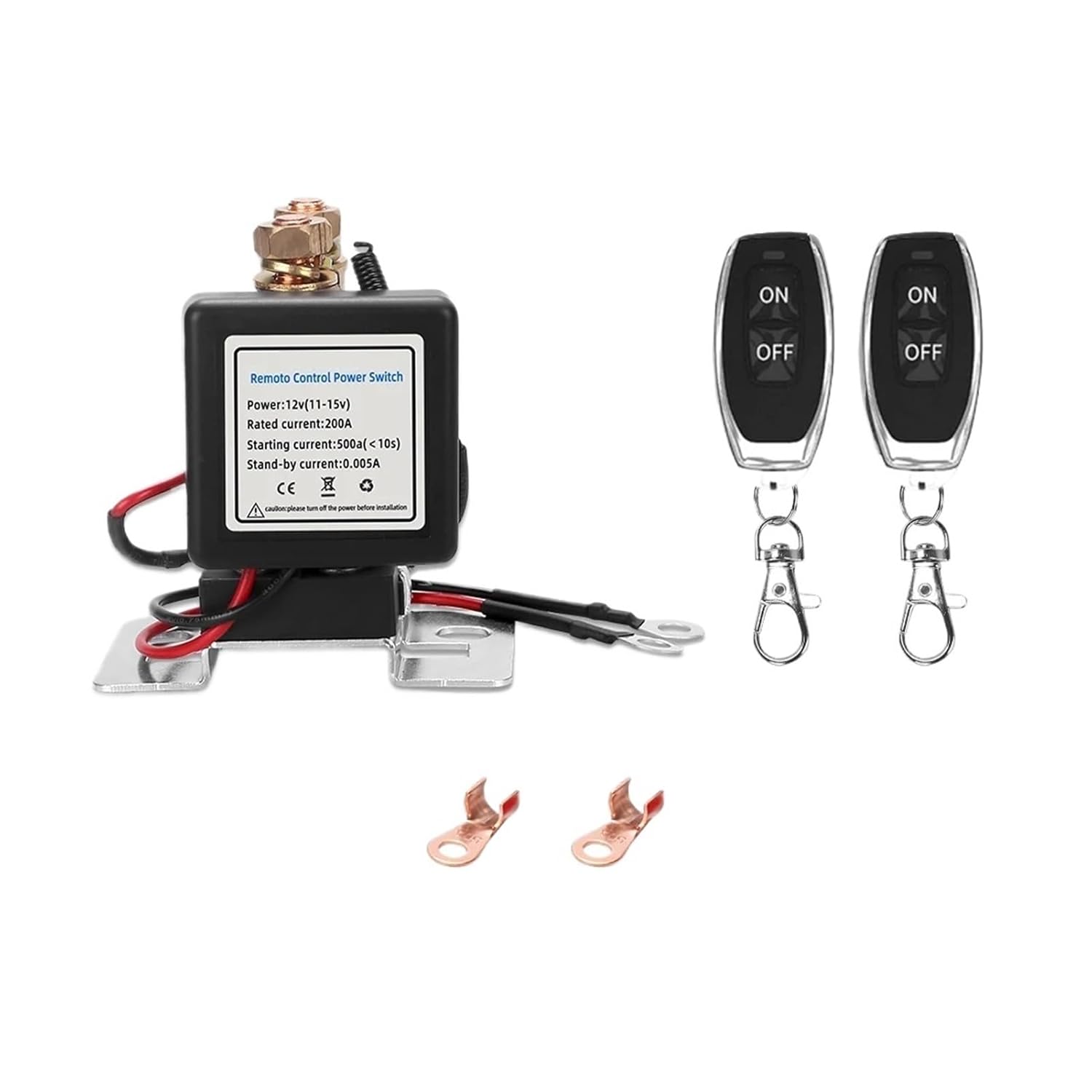 Safety Relay Control Isolator Disconnect Switch 120A 200A 500A Cut Off Master Switches Car Truck Safety Control Relay(12V 500A 2PC Key)