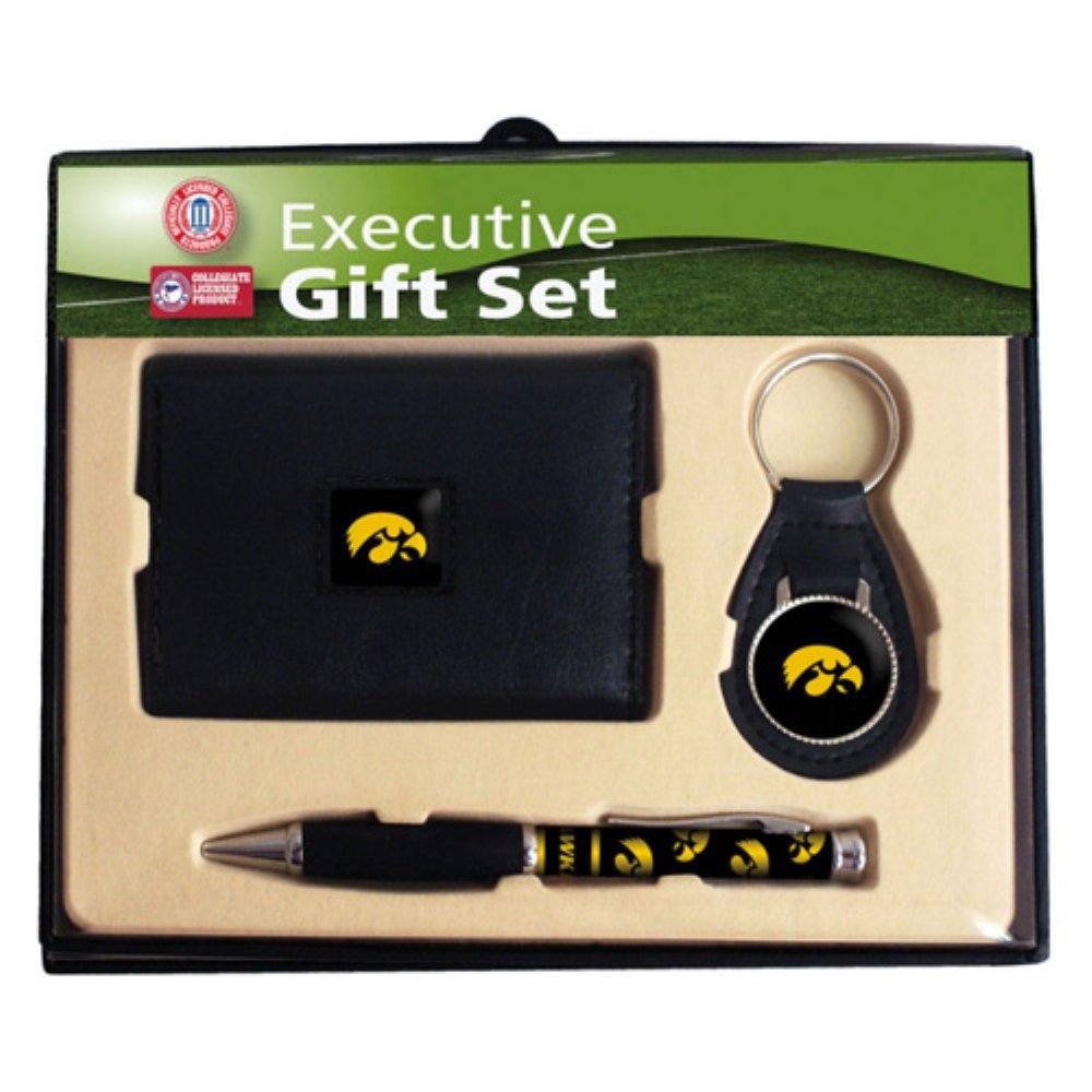 Team Sports America Iowa Hawkeyes Trifold Wallet, Key Fob, Pen Gift Set