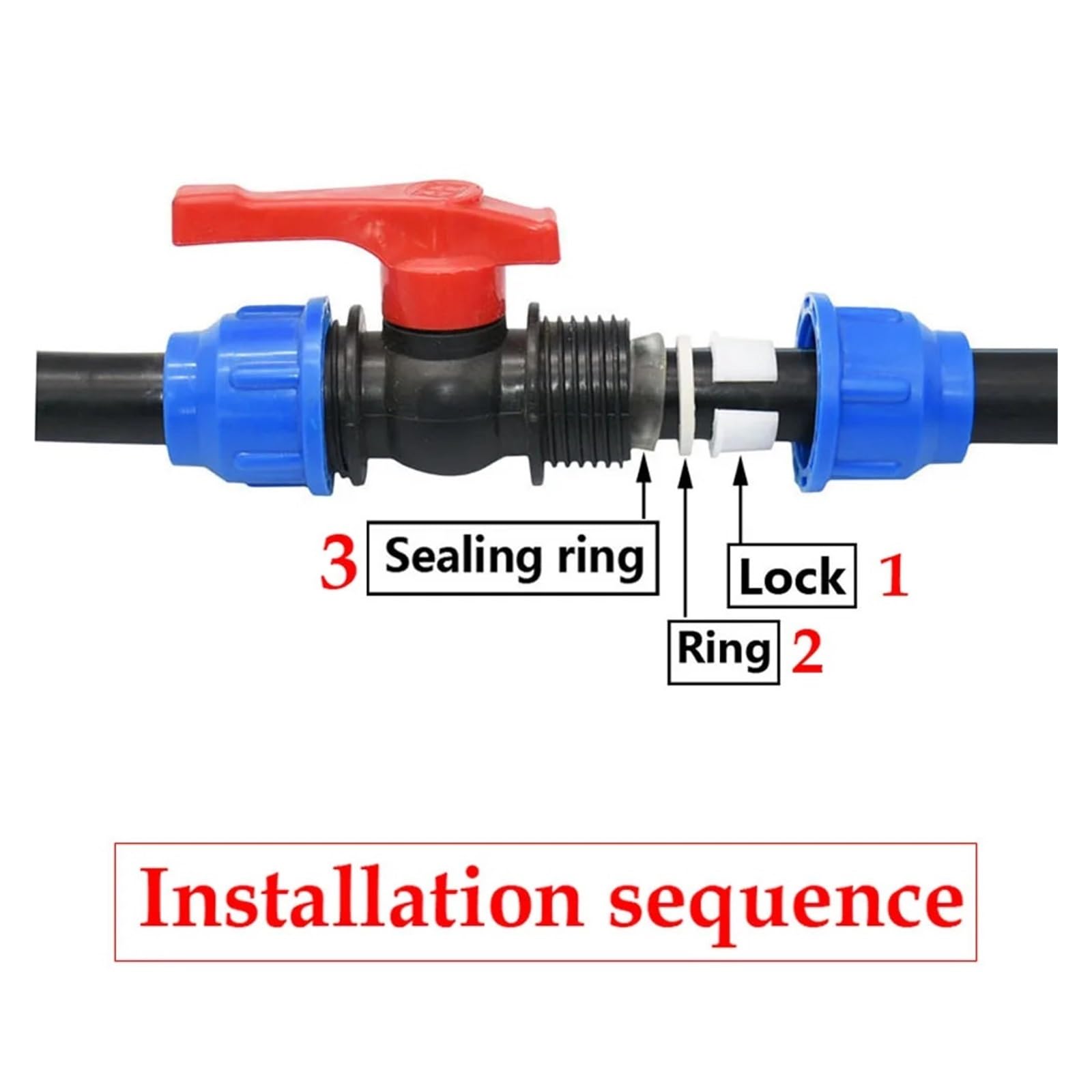 20/25/32/40/50/63mm tubo de plástico PE divisor de agua del grifo conector de válvula rápida accesorios de tubería de riego de granja de jardín