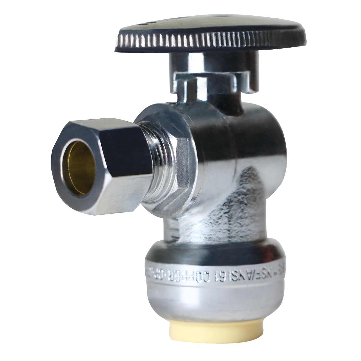 Válvula de ángulo de compresión XFITTING de 3/8 x 1/2 pulgada (Paquete de 2 unidades)