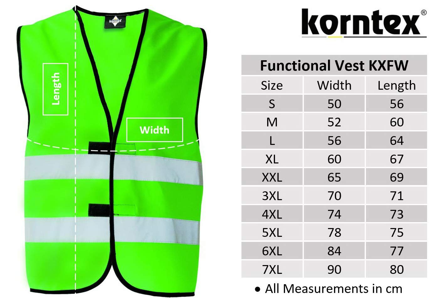 KORNTEX Gilet De Sécurité Dortmund – Certifié EN 17353 – Bandes Réfléchissantes 360° – Velcro Réglable – Bleu Ciel XL – Haute Visibilité
