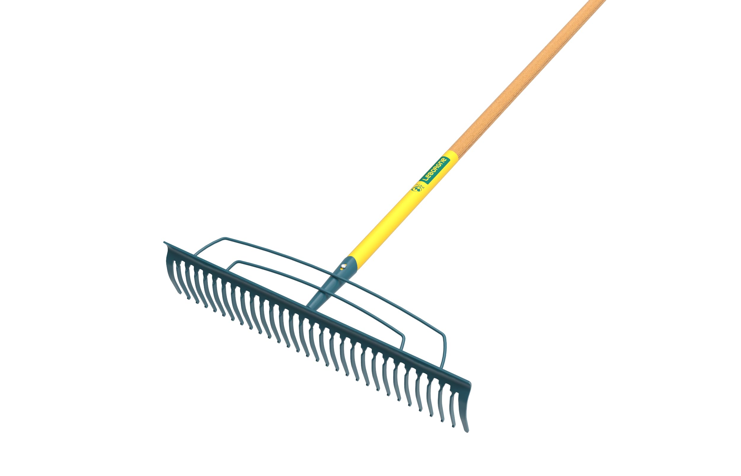 Râteau à Gazon Duopro 30 Dents – sans Manche – Largeur 56 cm – Outil 2-en-1 pour Ratisser et Niveler – Dents Renforcées Twistées et Arceaux Anti-Débordement