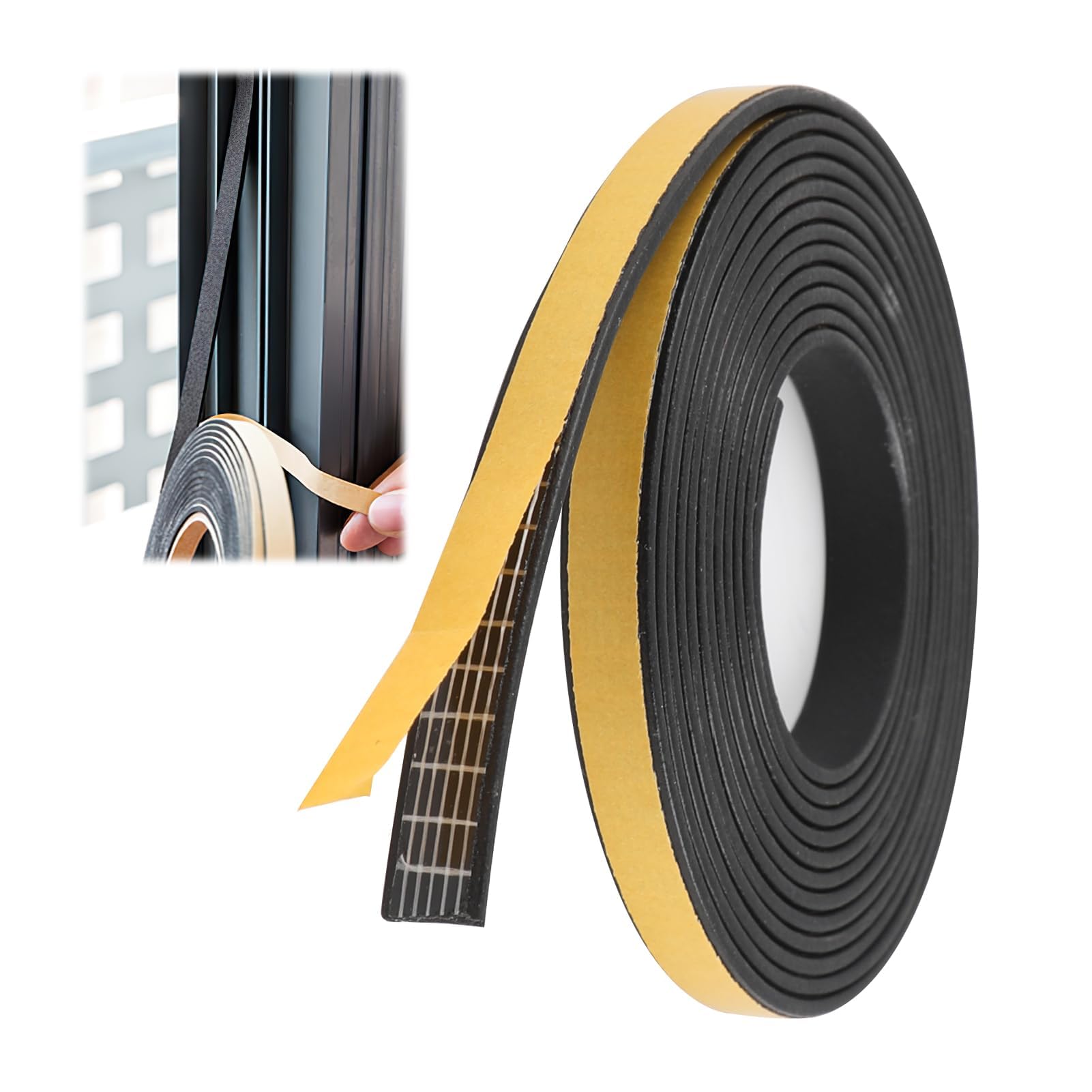 Striscia Di Tenuta Per Porte E Finestre Striscia Di Tenuta In Spugn Striscia Di Tenuta Eva Black Foam Guarnizione Di Tenuta Anticollisione - Foto 6