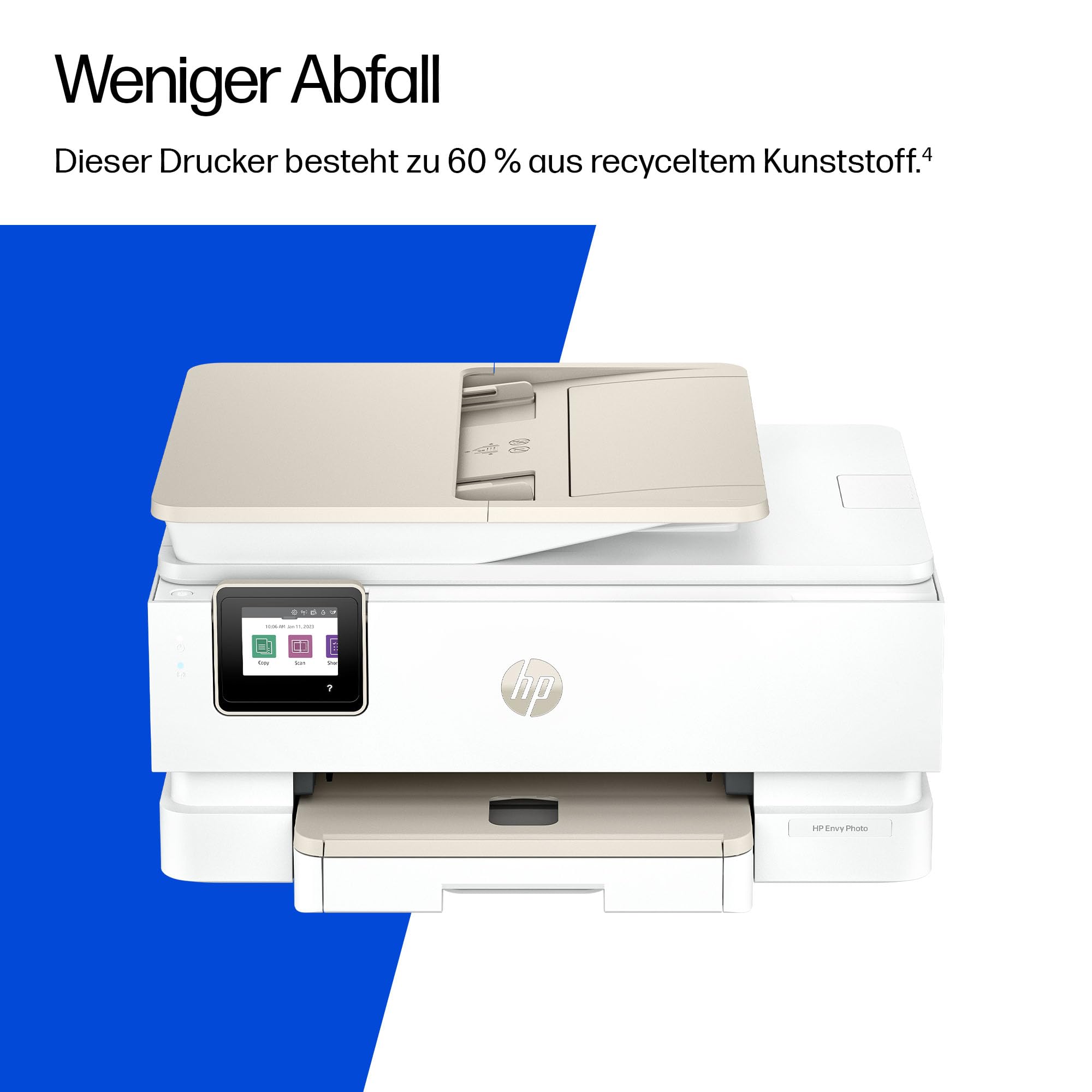 HP Envy Photo 7930 Multifunktionsdrucker, Tintenstrahldrucker, 6 Monate gratis drucken Instant Ink inklusive, Drucken, Scannen, Kopieren, Fotodruck, ADF, DIN A4, WiFi, USB